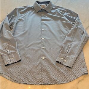 Men's Blue Patterned Lightweight Dress Shirt by Con.Struct in size XL